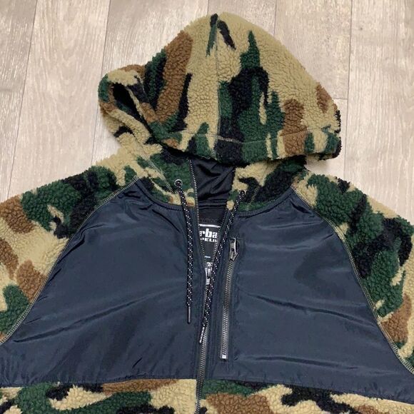 COPY - Mens Urban Pipeline Camouflage‎ Full Zip Faux Fur Hoodie - Picture 2 of 8